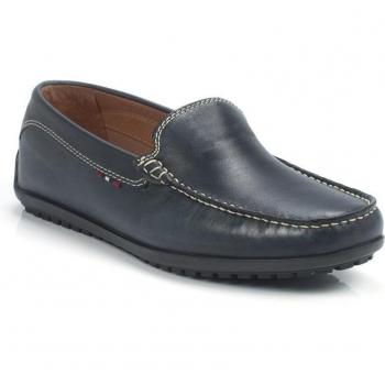 Mocasín de piel con antifaz color azul NASIRO-AZUL Ortiz & Reed