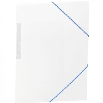 Carpeta de 3 solapas con gomas tamaño folio en polipropileno opaco blanco