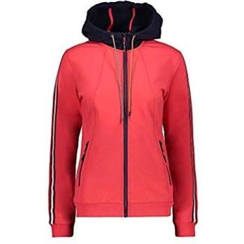 CMP Chaqueta de forro polar para mujer, con capucha, color rojo, transpirable, elástico, térmico, C855 arándano rojo XS