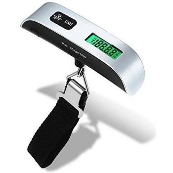 ENROSE Básculas para equipaje ,Báscula Digital de Equipaje 50kg con Sensor de Temperatura, Pantalla LCD