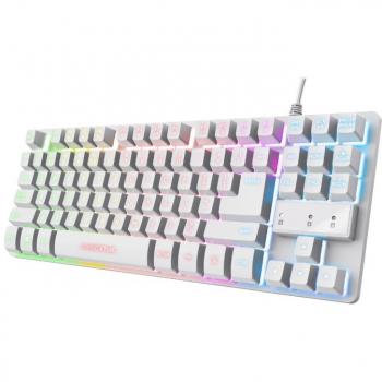 Teclado Gaming Trust GXT 833W Thado TKL con Iluminación LED Blanco y Conexión USB