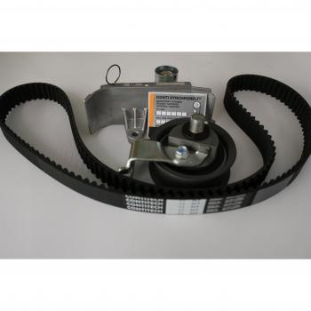 Juego de correas de distribución CONTITECH CT909K3, incluye correa de distribución, polea tensora y polea guía, diseñado para garantizar un funcionamiento óptimo del motor, fabricado con materiales de alta calidad para mayor durabilidad