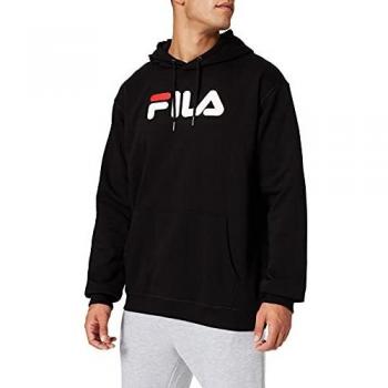 Fila Unisex Classic Pure Black Kangaroo Hoodie Sweatshirt Size M