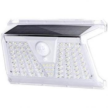 Luz Solar Exterior con Sensor de Movimiento PIR, 4 Modos de Iluminación, 2.4W, 260 Lúmenes, Luz Blanca 6500K, Protección IP65 - Ideal para Pared y Garaje