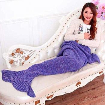 YOWAO Manta de Cola de Sirena, Escamas de Pescado Patrón Suave Todas Las Temporadas Mantas para Dormir