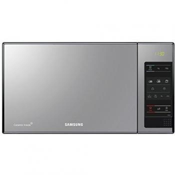 SAMSUNG ME83X/XEC - Microondas sin Grill, 800 W, 23 Litros, 6 Niveles de Potencia, Interior Cerámico para Mayor Facilidad en la Limpieza, Color Acero Espejo/Negro