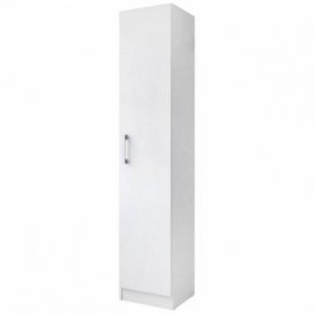 Armario Auxiliar Multiusos Alto con Puerta Abatible en Melamina Color Blanco 35x170x32 cm
