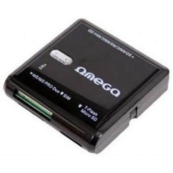 Omega Lector de Tarjetas Flash+Sim Negro