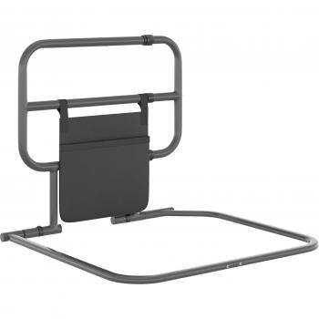 Barandilla de Cama Adulto Asidero para la Cama Plegable con Bolsillo de Almacenamiento 61x66x55 cm Gris