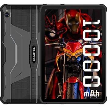 IP68 Tableta OUKITEL RT1 Tablet 10.1Pulgadas Android 11,10000mAh Batería 4GB RAM+64GB ROM Tabletas 128GB Expandible, 16MP Cámara Tableta y Más Incluidos, Bluetooth WiFi Soporte 4G Dual SIM GPS