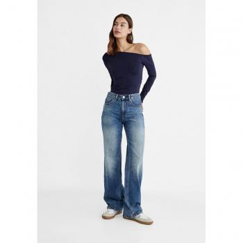 Stradivarius D92 straight wide-leg jeans in Denim 4 and Denim 8