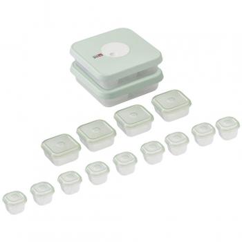 Joseph Joseph Dial Baby - Set de 15 contenedores para alimentos de bebé con fechador, de 6-12 meses
