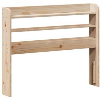 Cabecero de cama con estantes madera maciza de pino 100 cm Marrón