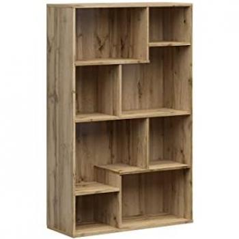 Librero 140 cm estratificado marrón y beige de madera Edwin