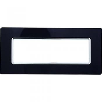 Placa de vidrio negro 6 módulos compatible con Bticino Matix serie Solar