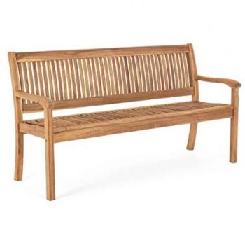 Banco de jardín de madera maciza de acacia para 3 plazas