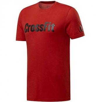 Reebok Crossfit Read tee Camiseta de Manga Corta, Hombre, Rojo