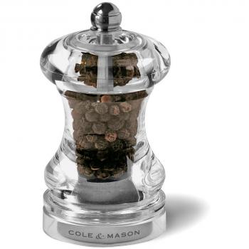 Cole & Mason H12501P Capstan Molinillo de Pimienta, Precision+/Molienda Ajustable, Acrílico, 85mm, Incluye 1 x Molino, Garanzia del Meccanismo a Vita