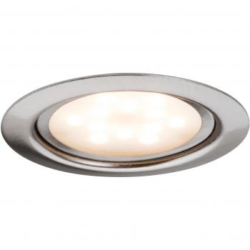 Juego de 3 Luminarias Empotradas LED Micro Line, 16W, 305 lm, 2700 K, Redondas en Acero Cepillado