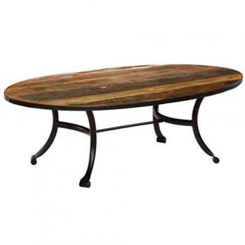 vidaXL Madera Maciza Reciclada Mesa Centro 110x60x35cm Mesilla Mueble Auxiliar