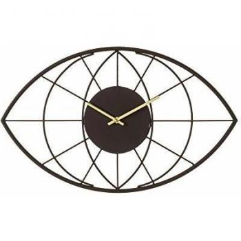 Reloj de Pared contemporáneo Negro de Metal de 33x54 cm - LOLAhome