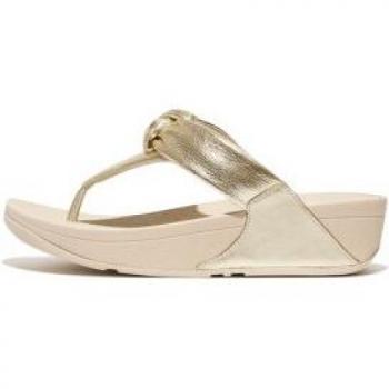Fitflop Sandalias Lulu Padded-knot Metallic-leather Toe-post
