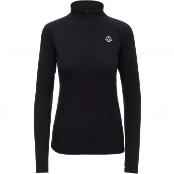 Ternua Camiseta Alma 1/2 Zip LS W Mujer, Black, XL