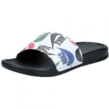 Nike Benassi JDI Print, Zapatilla de Correr para Hombre, Negro/Negro/Blanco/Multi/Color, 40 EU