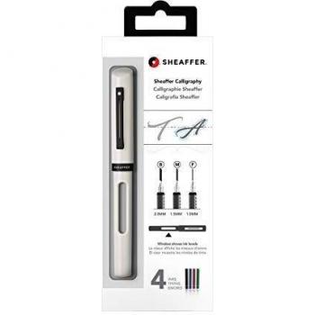 Kit Mini de Caligrafía Sheaffer Blanco con Plumines de Acero Inoxidable (1,0, 1,5, 2,0) + 4 Cartuchos de Tinta