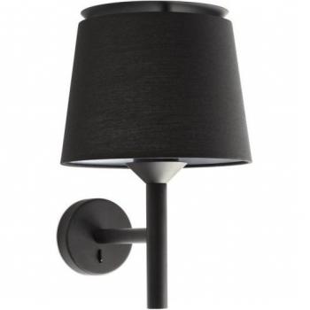 Lámpara Savoy Aplique de Pared Difusor Acero Tela 39,2 Cm Negra