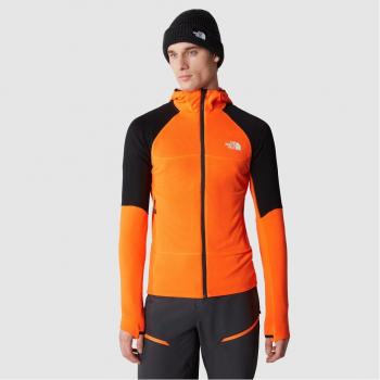 Chaqueta de hombre BOLT POLARTEC The North Face - Forro polar con capucha, color naranja y negro, talla L