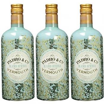Vermouth Padró & Co Blanco Reserva - 3 botellas de 750 ml, Total: 2250 ml