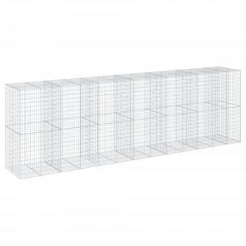 vidaXL Gabion Basket with Cover 650x100x200 cm Galvanised Iron
