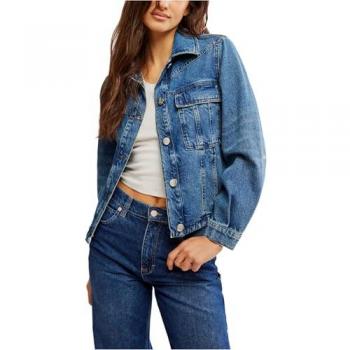 We The Free Women's Jade Denim Jacket in High Dive - Size Large