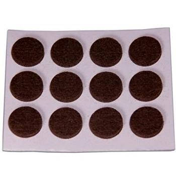 Brinox B76030M Deslizadores de Fieltro sintético, Marrón, Diámetro 20 mm, Set de 12 Piezas