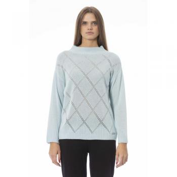 Baldinini Trend Light Blue Wool Sweater - L