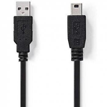 Cable USB 2.0 A Macho - Mini USB 5 Pines Macho, 5.0 m, Negro