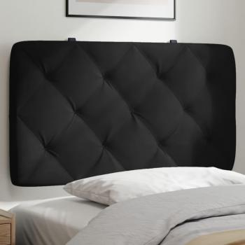 Cabecero de cama acolchado en terciopelo negro de 80 cm