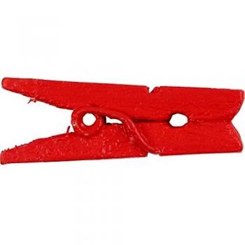Mini Pinzas de Ropa Rojas, 25 mm x 3 mm, 36 Unidades