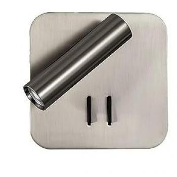 Aplique de Pared LED Cuadrado 2+6W 4000K Niquel Ahorro Energía 130lm Doble Encendido 14x14x12 cm