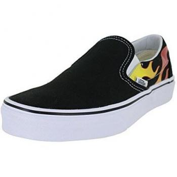 Vans Flame Black Low Slip-On Sneakers for Men - Size 12 US / 11 UK