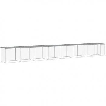 vidaXL Chicken Cage with Roof Light Grey 803x98x90 cm Galvanised Steel
