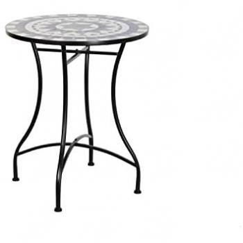 Mesa de Comedor Auxiliar DKD Home Decor Azul Metal Piedra 60 x 60 x 72 cm