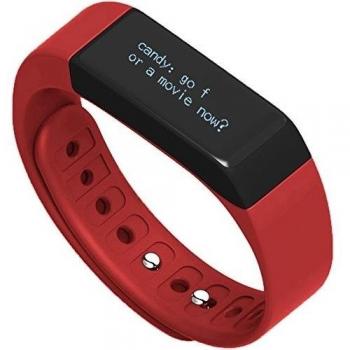 Toprime - Pulsera Inteligente con Podómetro Monitor de Actividad I5 Plus Rojo