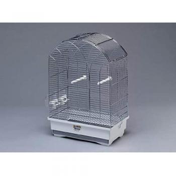 Elisa Cromo - Jaula para Pájaros - 38x24,5x55 cm - Ideal para Especies de Pájaros de Tamaño Pequeño y Mediano - Incluye 2 Comederos y 2 Posaderos - Alamber