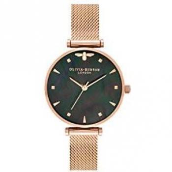Queen Bee Black Mother-Of-Pearl Rose Gold Women's Watch