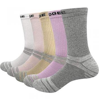 YUEDGE 5 Pares Mujer Calcetines de Senderismo para Trekking Camping Ciclismo Tenis y Otros Deportes, Transpirable, Alto Rendimiento