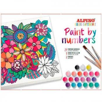 Set de Pintura por Números Alpino Color Experience con Lienzo, 21 Colores Acrílicos de 3ml y Pinceles