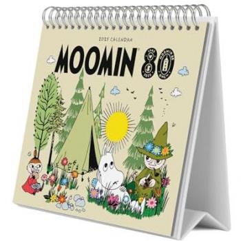 Calendario de escritorio 2025 Moomin Erik multicolor con base resistente, planificador mensual y espacio para anotar, vista mensual global