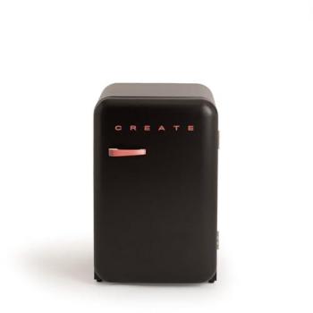 Frigorífico Retro Mini 107L R600a Negro Bajo Consumo con Botellero y Regulador de Temperatura